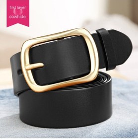 تصویر کمربند مردانه چرم طبیعی برند generic Men's Genuine Top-Grain Leather Belt - Simple Business Casual Style
