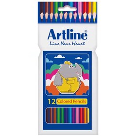 تصویر مداد رنگی 12 رنگ آرت لاین Artline Artline pieces Color Pencil