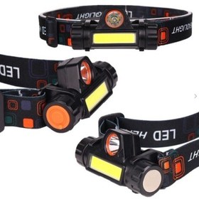 تصویر چراغ پیشانی مگنتی 5 وات 2 لامپ شارژی Head Lamp لامپ led و لامپ cob magnetic headlight head lamp