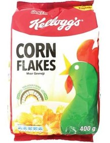 تصویر کورن فلکس -غلات صبحانه کلاگز خروس نشان ترکیه ای 400گرمی Kellogg's Corn Flakes 