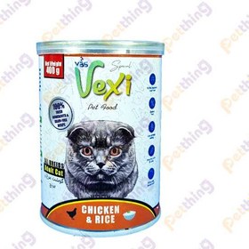 تصویر کنسرو پته ای گربه وکسی طعم مرغ و برنج 400 گرمی VEXI Cat adult With chicken 400 ML