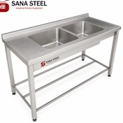 تصویر سینک دو لگن ۱۹۰ سانت صنعتی جوشی 