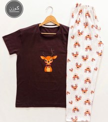 تصویر ست تیشرت شلوار زنانه عروسکی نخپنبه کد ۰۱۰ 