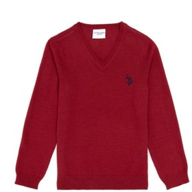 تصویر پلیور دخترانه آلبالویی یو اس پولو 