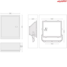 تصویر نورافکن 2X400 وات دایکاست سدیم ونوس گلنور Floodlight 2X400 W M