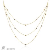 تصویر گردنبند طلا زنانه سه لایه با گوی البرنادو کد CN364 