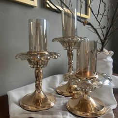 تصویر ست شمعدان گل حباب دار 