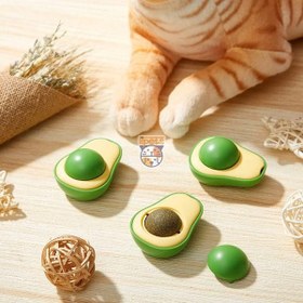 تصویر کت نیپ دیواری گربه مدل آوکادو Catnip Ball Toys Simulation Avocado