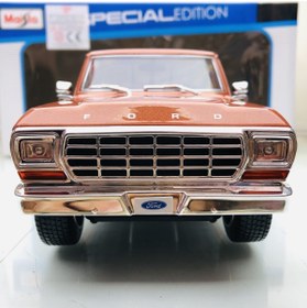 تصویر Maisto جدید - 1979 فورد F-150 پیکاپ قهوه ای کرم 1:18 Scale Maisto Speciel Edition نام تجاری 090159314622-02 