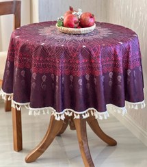 تصویر رومیزی ضد لک مخمل کوبیده - گِرد tablecloth