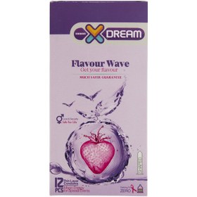 تصویر کاندوم ایکس دریم مدل میوه ای Flavour Wave بسته 12 عددی Xdream Flavour Wave condom 12 pcs