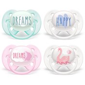 تصویر پستانک 0-6 ماه الترا سافت مدل Dreams&Swan فیلیپس اونت Avent Philips AVENT Ultra Soft Pacifier, 0-6 Months, Dreams and Swan Designs