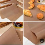 تصویر کاغذ نسوز دائمی ورق نسوز یا پد تفلون 30 در40 سانت قابل استفاده در فر و مایکروفر و به عنوان کاغذ روغنی نسوز 