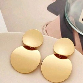 تصویر گوشواره وِنا 1pair Simple Geometric Mosaic Circular Drop Earrings For Women, Versatile Fashion