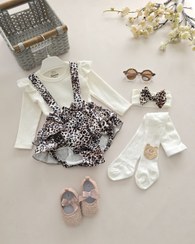 تصویر ست سه تکه ی دخترانه پلنگی 