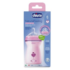 تصویر شیشه شیر نچرال دخترانه 330 میل step up چیکو Chicco Feeding Bottle code:14350/2