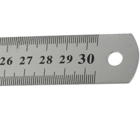 تصویر خط کش فلزی سایز 30 سانتی متر مدل ضخیم Metal ruler size 30 cm HQM