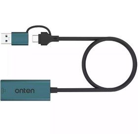 تصویر تبدیل USB 3.0/USB-C به Lan اونتن مدل +Onten USB 3.0/USB-C to Gigabit Adapter UE106 