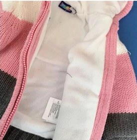 تصویر سویشرت نوزادی بافت : 2 تا 6 ماهه ا Knitted baby sweatshirt: 2 to 6 months Knitted baby sweatshirt: 2 to 6 months