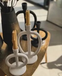 تصویر جا شمعی سرامیکی شیک دکوراتیو 