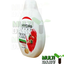 تصویر شامپو بدن کرمی هیدرودرم با رایحه ماست و توت فرنگی حجم 500 میل Hydroderm Strawberry And Yogurt Shower Gel Creamy 500ml