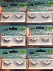 تصویر مژه مصنوعی جفتی نیمه سه بعدی 3D یکسره مدل GE-1513 جول Jewel Paired artificial eyelash one piece GE-1513 JEWEL