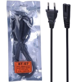 تصویر کابل برق دوپین BT-07 2Pin 1.5m BT-07 2Pin 1.5m Power Cable