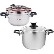 تصویر زودپز روگازی ام جی اس مدل PC201 ظرفیت ۶ لیتر استیل 