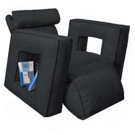 تصویر پاف و صندلی ارگونومی کامپیوتر و مطالعه مدل ورک رست - کرمی روشن Work Rest