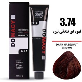 تصویر رنگ مو دوماسی سری فندقی HAZELNUT - 5.74 قهوه ای فندقی روشن 