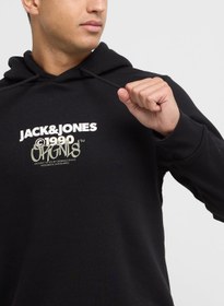 تصویر هودی با لوگوی بند کشی جربوشویک برند jack & jones Jorbushwick Drawstring Logo Hoodie