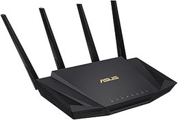 تصویر ASUS RT-AX58U AX3000 باند دوتایی WiFi 6 (802.11ax) روتر با Mu-Mimo و OFDMA Technology ، Black ASUS RT-AX58U Ax3000 Dual Band Wifi 6 (802.11Ax) Router With Mu-Mimo And Ofdma Technology, Black