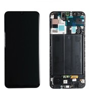 تصویر تاچ ال سی دی استوک روی کاری گوشی سامسونگ A50 فابریک با فریم - مشکی 