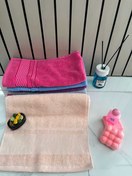 تصویر حوله دست و صورت نخی بهباف آذر طرح شعله - گلبهی 