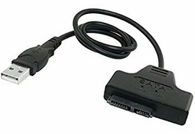 تصویر USB 2.0 to SATA 7Pin+6Pin Adapter Cable for Laptop CD/DVD/Blue-ray Optical Drive 