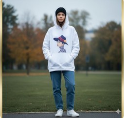 تصویر هودی دخترانه سفید 