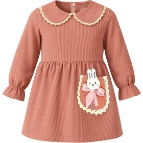 تصویر سارافون دخترانه مدل خرگوشی سایز ۳۵ رنگ صورتی 