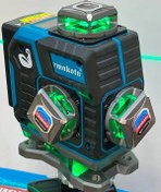 تصویر تراز لیزری ماکوتا ۴ بعدی ۱۶ لاین با سه پایه و ۲ کله چرخشی 