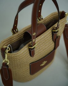 تصویر کیف حصیری عسلی کوچ Coach 