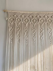 تصویر پرده پامچی مکرومه دست بافت 