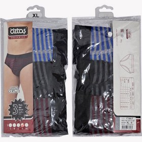 تصویر پک 3 عددی شورت اسلیپ oztas - پک 4 Pack of 3 men's Oztas slip shorts