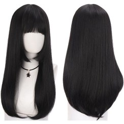 تصویر کلاه گیس بافت زنانه مشکی طبیعی متوسط (4018) Women's fiber wig (code:4018)