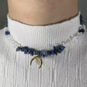 تصویر گردنبند لاجورد اصل گردنبند ماه تولد گردنبند اجنا سنگ تقویت چشم سوم سنگ لاجورد افغانستان گردنبند لاجورد چیپسی 