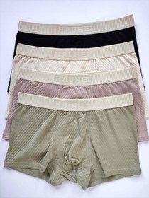 تصویر شورت نیم پا مردانه کد ۲۴۳ - کرم / 3xl 