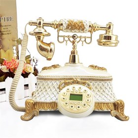 تصویر تلفن سلطنتی رومیزی آرنوس مدل 032 کرم طلایی 