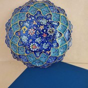 تصویر بشقاب میناکاری دیوارکوب 25 سانتی|همراه با قاب چوبی|کد DK25141S 