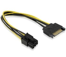 تصویر تبدیل برق ساتا به 6 پین گرافیک ا Cable PCI Express SATA to 6 pin Cable PCI Express SATA to 6 pin