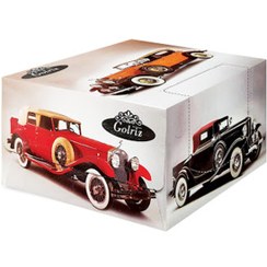 تصویر دستمال کاغذی گلریز گلدار طرح ماشین کلاسیک 50 برگ دولا 