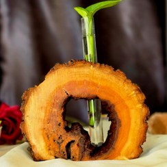 تصویر گلدان چوبی طبیعی مدل CHO3 