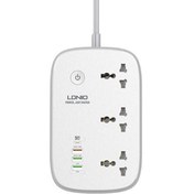 تصویر چندراهی برق هوشمند الدینیو مدل SCW3451 دارای ۳ خروجی و کابل ۲ متر 